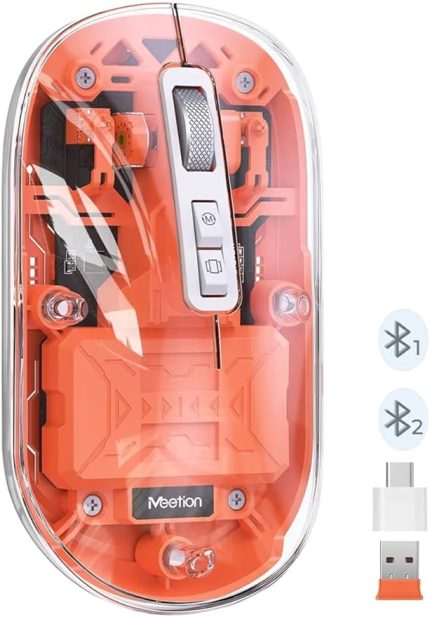 | BTM005 | Turuncu | Saydam Ofis Mouse | 2.4G Kablosuz + Çift Bluetooth | Sessiz Tıklama | 2400 DPI