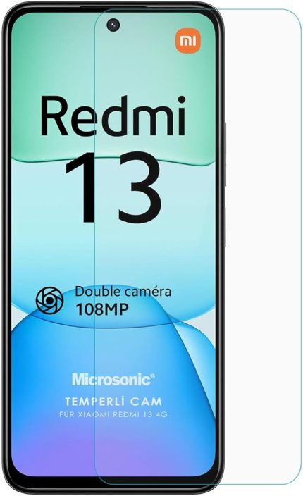 Xiaomi Redmi 13 4G Tempered Glass Cam Ekran Koruyucu [Redmi 13 4G ile Uyumlu Ekran Koruyucu - Şeffaf]