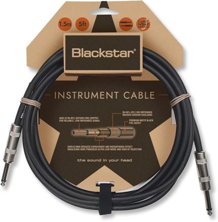 6 m (20 ft) enstrüman kablosu düz 6,3 mm jak düz 6,3 mm jak, bas/elektro gitar/elektroakustik/klavye/amplifikatör için
