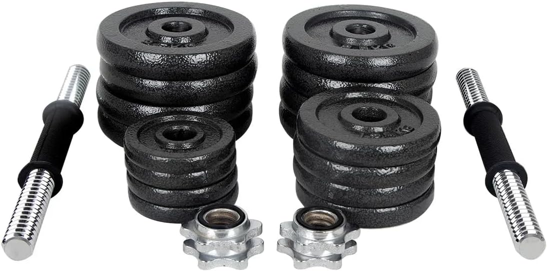 Fitness Dambıl Seti, 30 Kg, Taşıma Çantalı, Döküm Plakalar, 2 Adet 34 Cm Krom Bar, Siyah Renk - Görsel 3