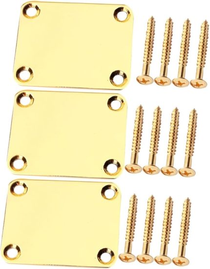 Bass Neck Plate Metal Gitar Neck Plate - Gitar Neck Bağlantı Tahtası Gitar Neck Birleştirme Plakası Aksesuarları