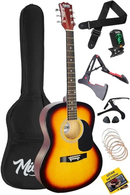 RG-550SB Pack Kaliteli Sunburs 40 İnç Akustik Gitar Seti 4/4 Yetişkin