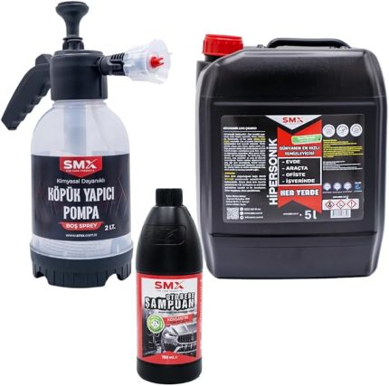 Temizleyici 5 KG ve 2 Litre Köpük Yapıcı Kimyasal Dayanımlı Basınçlı Pompa, Oto Bebe Şampuanı