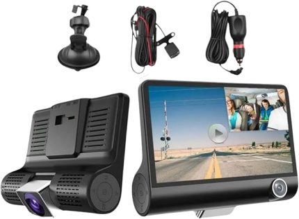 İçi Kamera 4'' Lcd Ekran 3 Kameralı 170° Geniş Açı 1080p G-Sensör Gece Görüşlü Uyumlu Yol Kayıt