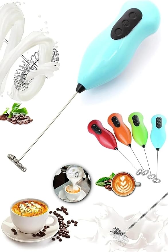 Pilli Kahve Öğütücü ve Karıştırıcı Mikser, Süt Köpürtücü Mini Mikser, MKSR001