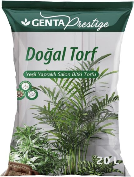 Prestige Yeşil Yapraklı Bitkiler İçin Gübre (N-P-K) Katkılı Doğal Toprak Torf 20 Lt