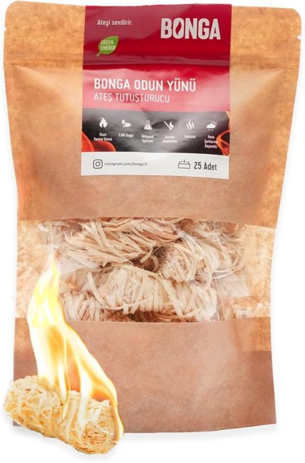 Soba, Şömine, Mangal Tutuşturucu 25 Adet 350 gr - Jel Ve Çıra Alternatifi Doğal Odun Yünü