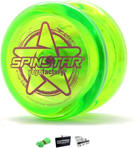 SPINSTAR Yo-Yo - Green (starter yoyo, high speed plastic bearing, string and tips included)