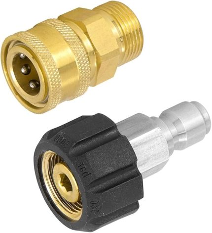 Yüksek Basınçlı Yıkama Adaptörü Hızlı Bağlantı Kesme Kiti M22 Erkek ve Dişi Dişli 3/8 "Hızlı Bağlantı Adaptörü