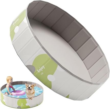 köpekler için köpek havuzu l katlanabilir köpek havuzu | Kiddie Pool sert plastik | Çocuk Yüzme Havuzu L Kapalı Aile Parkı Plajı Çocuk Güverte İçin Yürürilemez Katlanabilir Yuvarlak PVC