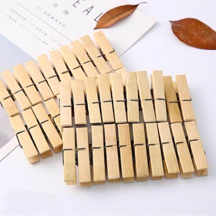 Bambu Çamaşır Mandalları, 40 Adet 6 cm Uzunluğunda, 1,2 cm Genişliğinde Çamaşır Mandalı, Kıyafet Asmak İçin, Sürdürülebilir Ahşap Mandallar, Çamaşır Asmak, El İşi ve Dekorasyon İçin