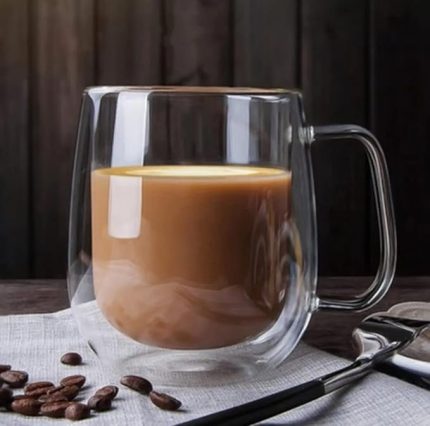 Adet Çift Cidarlı Cam Kupa Bardak 250 ml Çift Camlı Bardak Kupa Double Wall