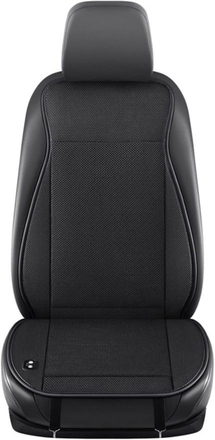 Soğutmalı Koltuk Minderi, 12V Yaz Nefes Alabilir Havalandırmalı Koltuk Kılıfı Araba SUV için Fanlı, Siyah