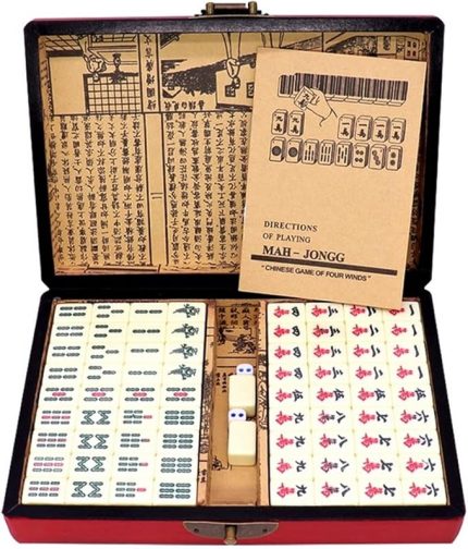 Çin Numaralı Mahjong Seti 144 Fayans Mah-Jong Seti Taşınabil Çin Oyuncağı Kutulu