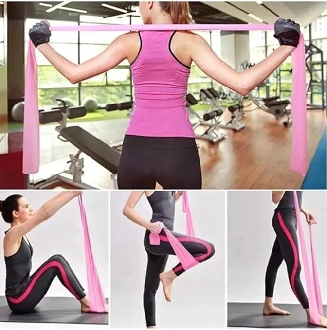 Pilates Direnç Lastiği – 90x7,5 cm Farklı Dirençlerde Pilates Bandı Seti 1 Adet - Görsel 3