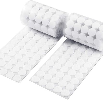 Magnet 100 Adet Arkası Yapışkanlı Yuvarlak Cırt Cırtlı Bant - Kaliteli Cırt Bant - Çap 1,5cm Cırt Cırt Band