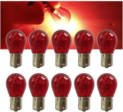 Adet 12V P21/5W Çift Duy Yakın Tırnak Kırmızı Renk Ampul BAZ15D
