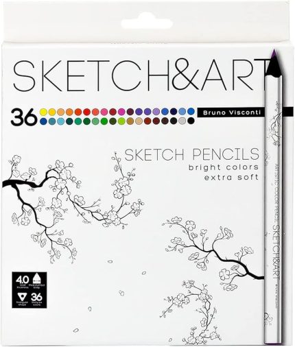Visconti "SKETCH&ART" Profesyonel Kuru boya kalemi, kalın gövde, 4 mm grafit. (36 Renk)