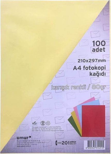 A4 Renkli Fotokopi Kağıdı, Red, 250 Yaprak