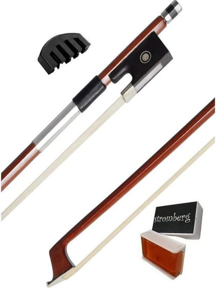 Abanoz Topuk Sekizgen Keman Yayı 4/4 Arşe Tam Boy Reçine + Susturucu