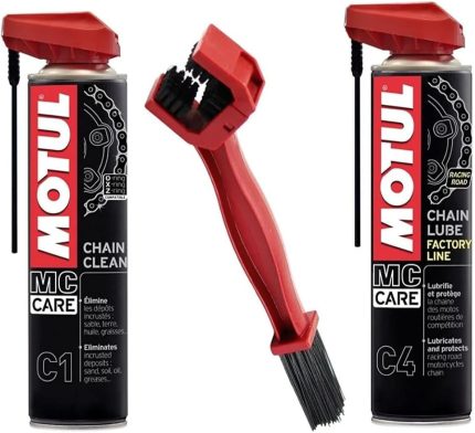 C1 Chain Clean + C4 Chain Lube Factory Line 2 x 400 ML + Fırçalı Yağlama Seti