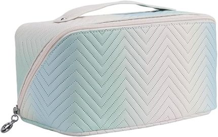 Kozmetik düzenleyici çanta, büyük kapasite, saplı makyaj seyahat saklama çantası, renk geçişli yastık, kişisel bakım çantası, seyahat kozmetik çantası, Renk geçişli, yeşil., 250,00 x 170,00