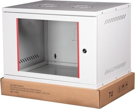 9U 19" Security Box Duvar Tipi Kabinet, Demonte, 542mm Genişlik, 400mm Derinlik, Açık Gri Renk