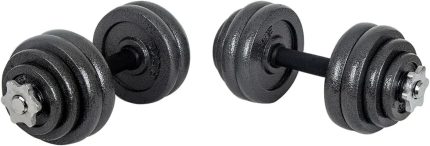 Fitness Dambıl Seti, 30 Kg, Taşıma Çantalı, Döküm Plakalar, 2 Adet 34 Cm Krom Bar, Siyah Renk