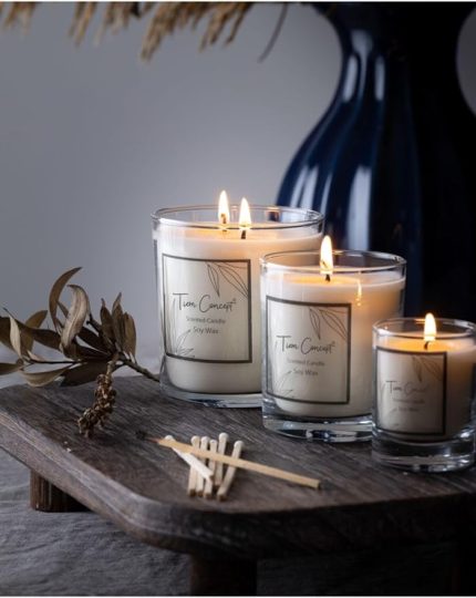 Cam Doğal Üretim 3'lü Bardak Soya Mum Seti