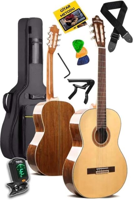 X45 Profesyonel Masif Ağaç Klasik Gitar Seti 4/4 Yetişkin Seri üst Segment