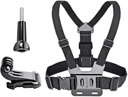 Chest Harness Mount Adjustable Camera Chest Strap with J Hook Compatible with Gopro Hero 13 12 11 10 9 8 7, AKASO EK7000 Brave 4, Dragon Touch, Vemont, WOLFANG,Remali Action Camera