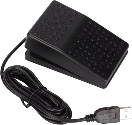 Push-to-Talk-Pedal için USB ayak pedalı, 12 x 12 x 4 USB ayak pedalı, yüksek hassasiyet, çok fonksiyonlu, ergonomik tek ayak pedalı, 2 m kablolu