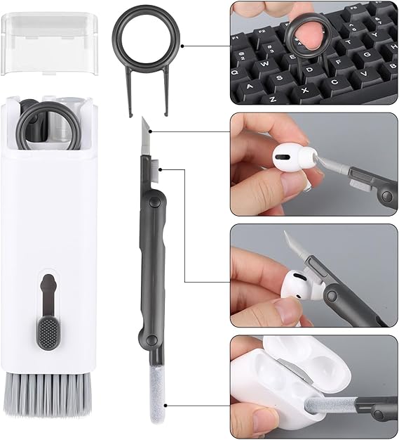 7nansi 1 arada Elektronik Temizleyici Seti, Klananye Temizleyici, Monitör, Cep Telefonu, Bluetooth, Kulaklık, Lego, Airpods, Dizüstü Bilgisayar Kamera Lensi Siyah için Dizüstü Bilgisayar Temizleyici, Ifthfour - Görsel 5