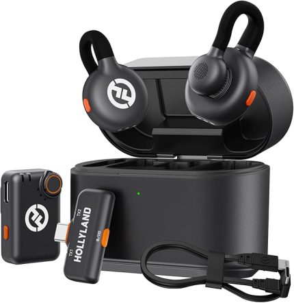 Lark M2S Combo (Kamera RX + USB-C RX+ Lightning Kablosu) Kablosuz Lavalier Mikrofon, iPhone/Kamera/Android/PC için, Titanyum Klips, Gürültü Azaltma, 30 Saat Kullanım, Vlog, Röportaj