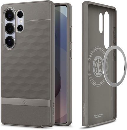 Caseology Galaxy S25 Ultra MagSafe Kılıf Parallax Mag Hava Kanalı Teknolojisi™ Askeri Sınıf Koruma Ash Gray 3 Boyutlu Tasarım Kapak - ACS09055