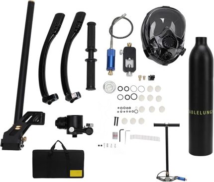 Solunum Sistemi, Taşınabilir Dalış Şnorkel Yüz Kapak Kiti Dönen Şnorkel Tüpü Ile Dalış Için 180 ° Geniş Görünüm