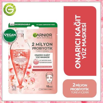 2 Milyon Probiyotik Türevi İçeren Onarıcı Kağıt Yüz Maskesi