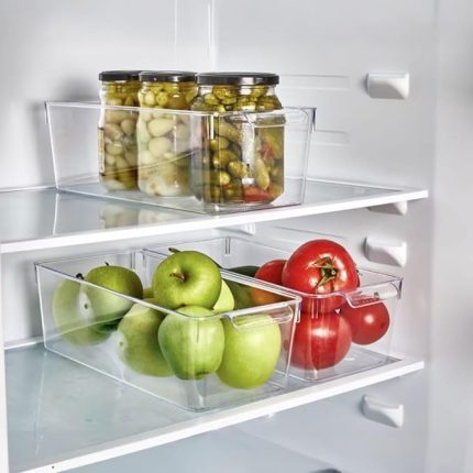 1 Adet Kırılmaz Ultra Dayanıklı Buzdolabı Düzenleyici Organizer Kutu Şeffaf - Medıum Kiler Organizeri (14cm*32,5cm*10cm)