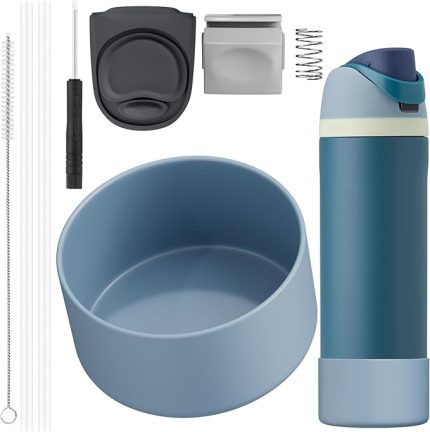 Cup 24-40 oz, 1 Çizme, 2 Yedek Pipet, 1 Hasır Fırça, 1 Kapak Durdurucu, 1 Üst Düğme Dahil, Silikon Bot (Kot, 24 oz) için 6 Parça Aksesuar