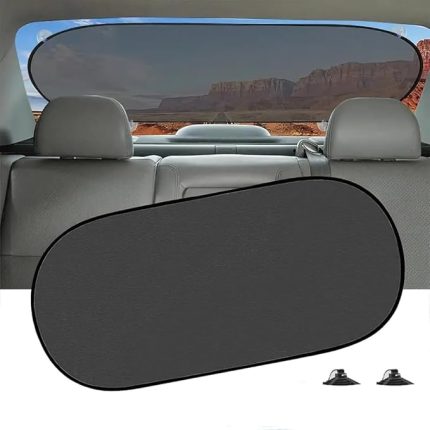 Vantuzlu Arka Cam Güneşlik Perde – 100x50 cm | UV Korumalı, Katlanabilir Oto Güneş Engelleyici Gölgelik | Araba İçin Güneşlik Perde