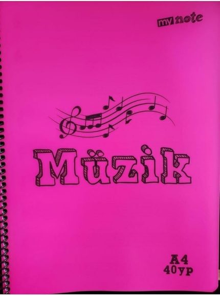 My Note 40 Yaprak Plastik Kapak Spiralli Müzik Defteri(1 Adet)