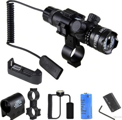 Taktik Ayarlanabilir Yeşil Lazer Sight Dot 532nm Ray Dağı ile, kapsam Dağı Lazer Kapsam Şarj Edilebilir Pil ile, Şarj Av için Basınç Anahtarı, Çekim, Açık Hava Etkinlikleri.