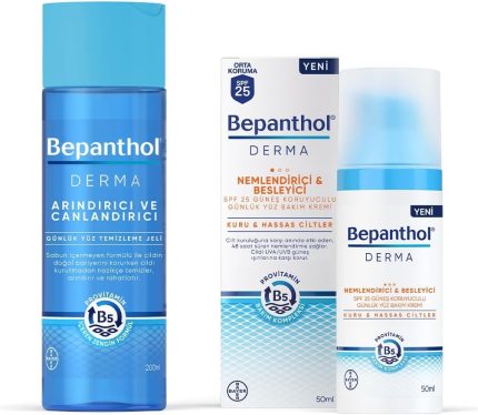 Derma Nemlendirici & Besleyici SPF 25 Günlük Yüz Kremi 50ML + Derma Arındırıcı & Canlandırıcı Günlük Yüz Temizleme Jeli 200ML