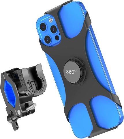 Bisiklet Telefon Tutucu, [Evrensel ve Ayarlanabilir ve Çıkarılabilir] Anti Shake Motosiklet Telefon Tutucu, 360° Dönebilen Bisiklet Telefon Tutucu iPhone 13/12/11 Pro Max, Samsung ve 4.0