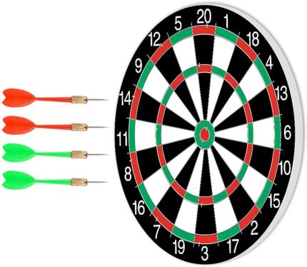 16İnç Dart Tahtası Seti, 6 Çelik-Plastik Dart İle Çift Taraflı Dart Tahtası Oyunu, Oyun Salonları