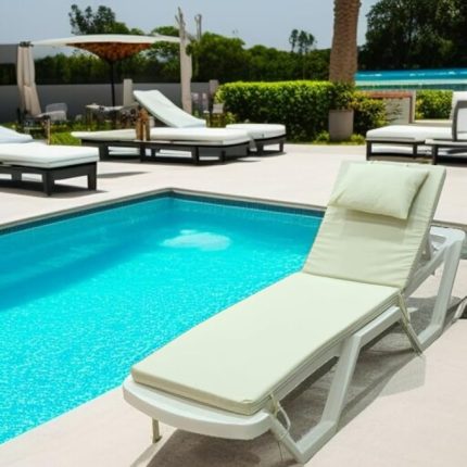 ŞEZLONG MİNDERİ YASTIKLI 5CM SÜNGER KIRIK BEYAZ