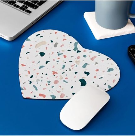 Suluboya Efektli Şık Tasarım Kalp Mouse Pad 22 cm x 19 cm