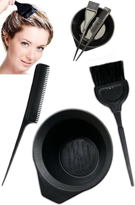 Evde Bakım 3 Lü Saç Boyama Seti Boya Fırçası + Krepe Tarak 1650