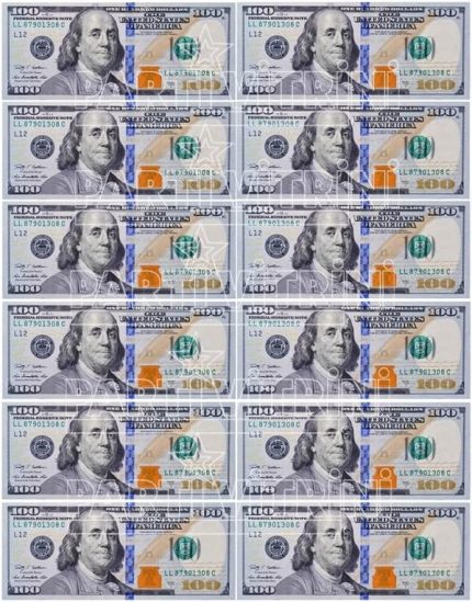 Dolar Banknot Temalı Yenilebilir Resimli Pasta Kurabiye Üstü Gofret Plaka Baskısı