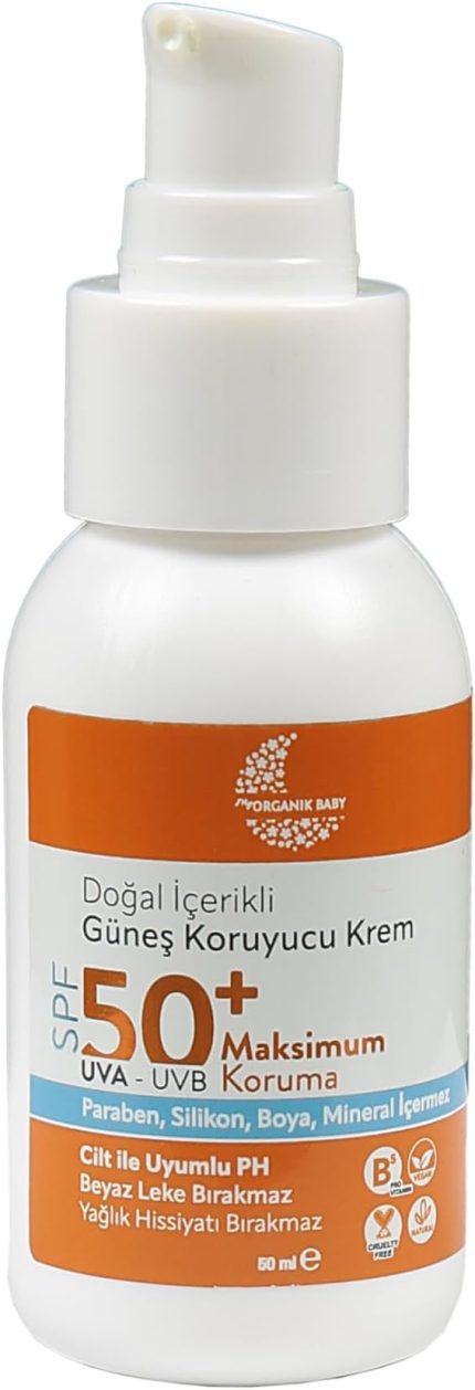 Içerikli Bebek Çocuk Ve Yetişkin Güneş Kremi Leke Karşıtı Vegan Uva Uvb 50 Spf Tüm Ciltler